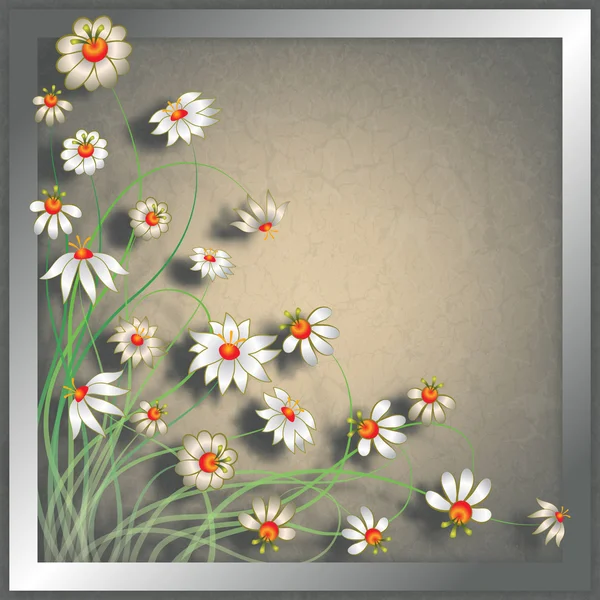 Abstrait grunge couleur fond floral — Image vectorielle