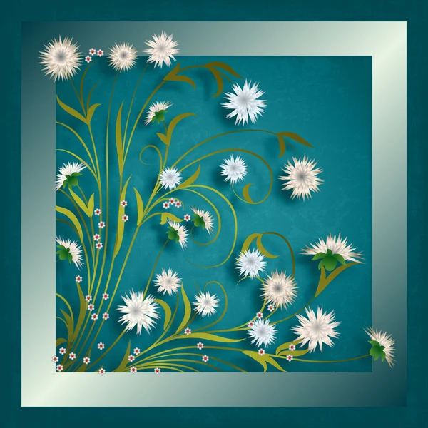 Абстрактна гранжева ілюстрація з квітами — стоковий вектор