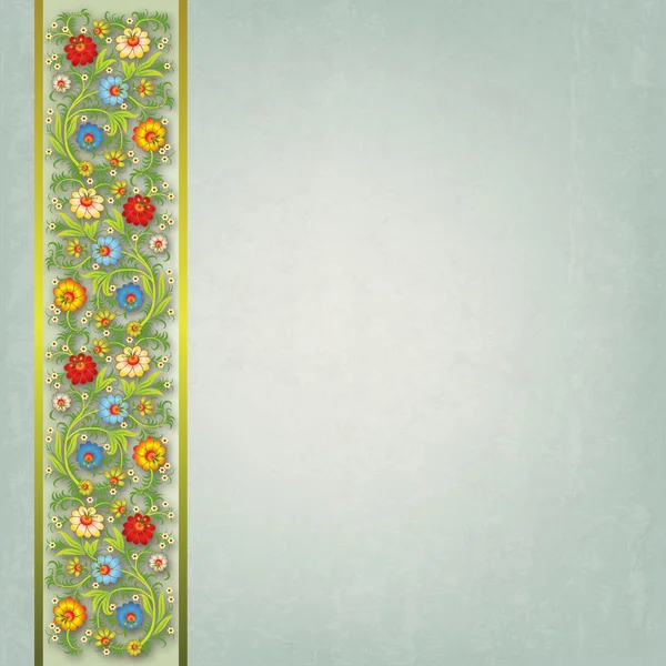 Ornamento floral abstracto sobre fondo gris — Archivo Imágenes Vectoriales