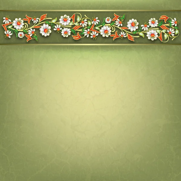 Abstracte rode grunge achtergrond met bloemen — Stockvector