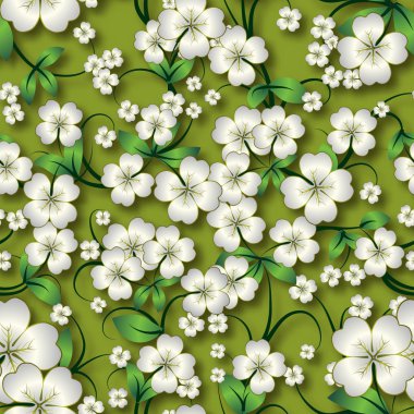 arka kesintisiz çiçek plan üzerinde bej süsleme ile