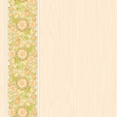 çiçek süsleme ile bej renkli duvar kağıdı