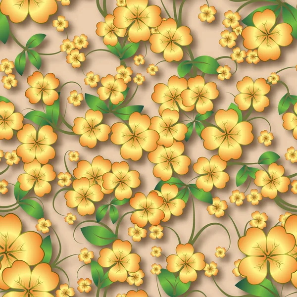 春飾り抽象的な背景がシームレスな花 — ストックベクタ