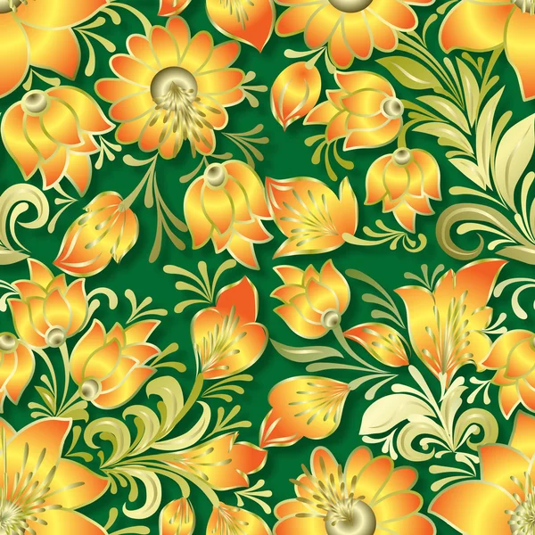 Abstracte vintage naadloze floral ornament — Stockvector