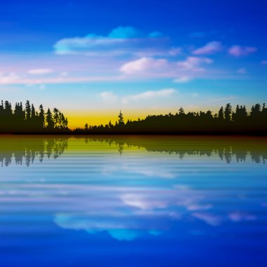 forest lake ile arka plan