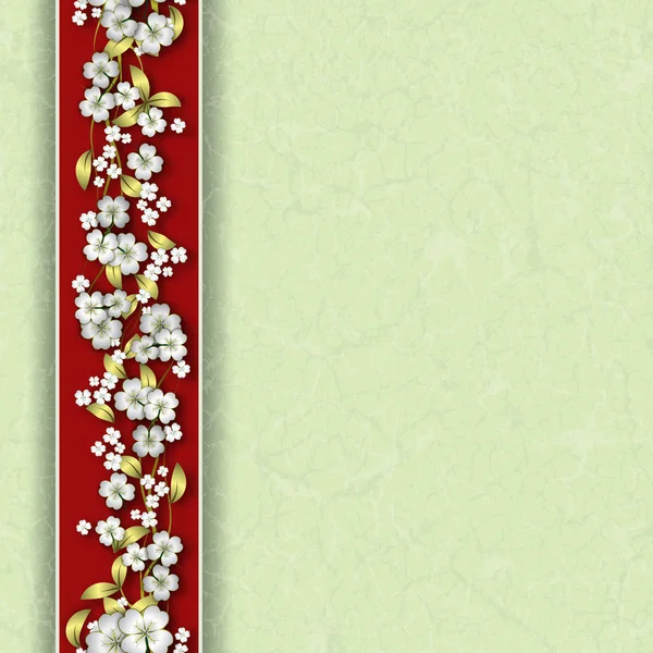 พื้นหลังกรานจ์อักษรด้วยดอกไม้ฤดูใบไม้ผลิ — ภาพเวกเตอร์สต็อก