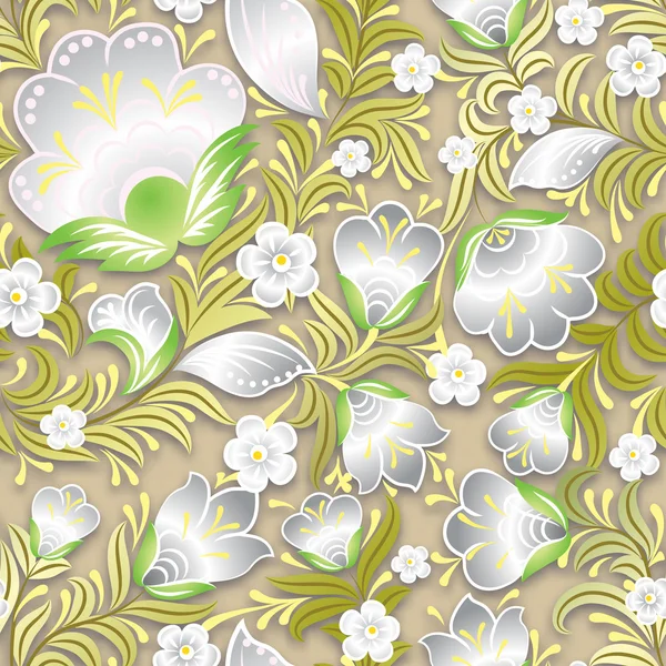 抽象的なビンテージ シームレス花飾り — ストックベクタ