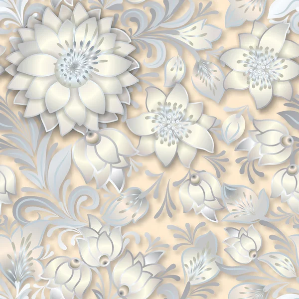 Ornamento floral sem costura vintage abstrato —  Vetores de Stock