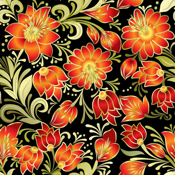 Абстрактный винтажный бесшовный весенний цветочный орнамент, выделенный на b — стоковый вектор