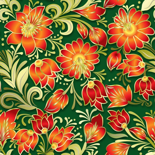 Абстрактное винтажное бесшовное весеннее цветочное украшение — стоковый вектор