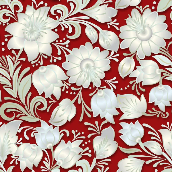 Abstrait vintage sans couture printemps ornement floral — Image vectorielle