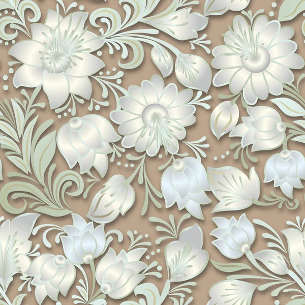 Abstrato vintage sem costura primavera ornamento floral — Vetor de Stock