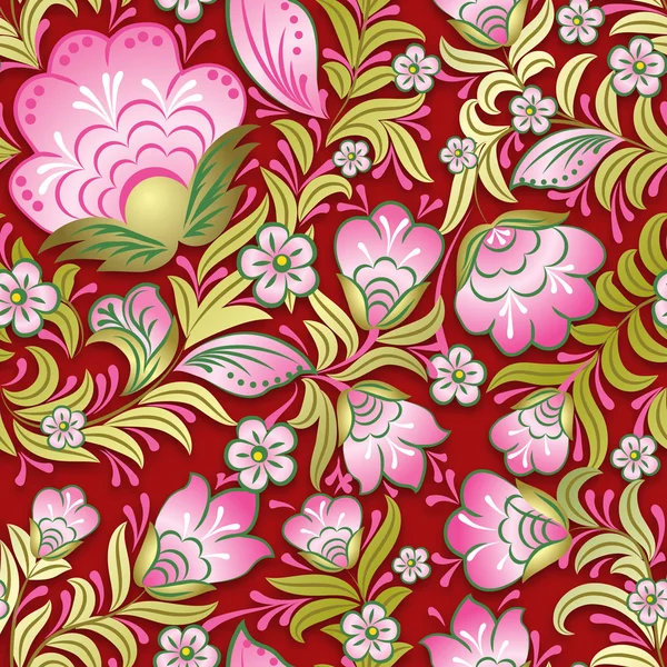 Abstracte vintage naadloze floral ornament — Stockvector