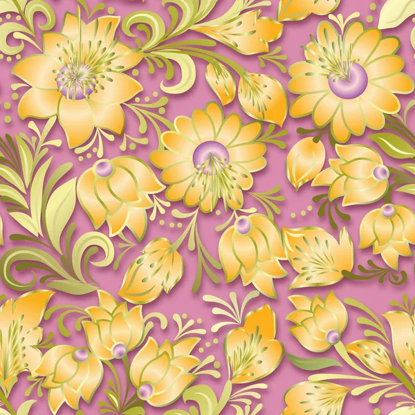 Abstrait vintage sans couture printemps ornement floral — Image vectorielle