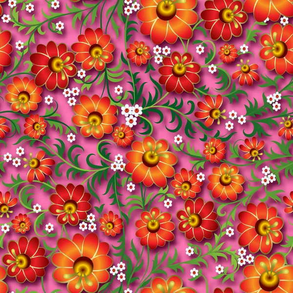 Ornamento floral vintage sin costuras abstracto con flores de primavera — Vector de stock