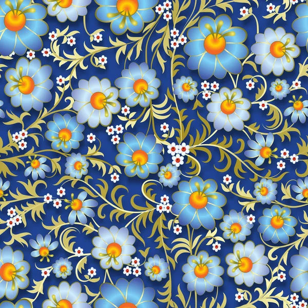 Ornement floral vintage abstrait sans couture avec des fleurs de printemps — Image vectorielle