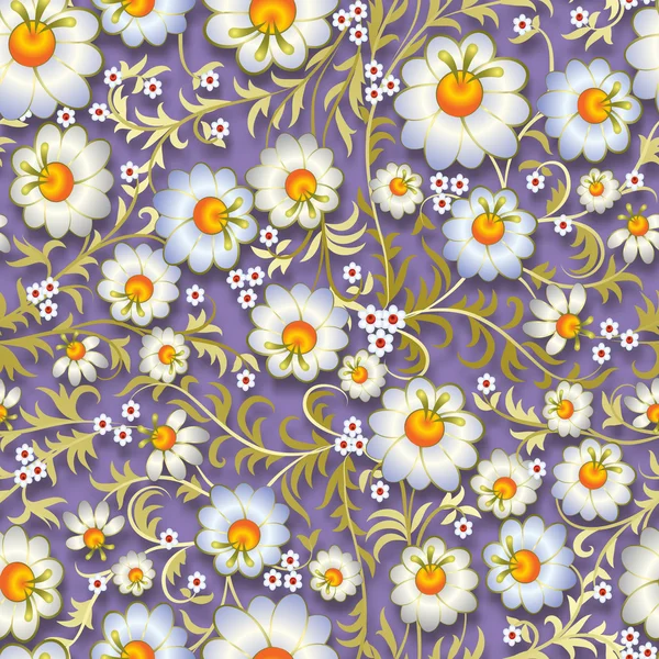 Ornamento floral vintage sin costuras abstracto con flores de primavera — Vector de stock