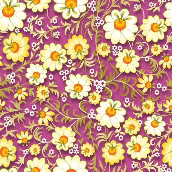 Ornamento floral vintage sin costuras abstracto con flores de primavera — Vector de stock