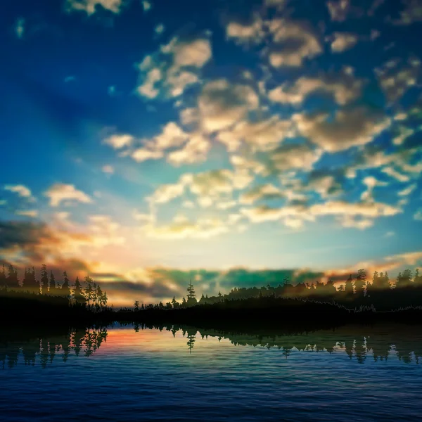 Аннотация Nature Background with Sunset And Clouds — стоковый вектор