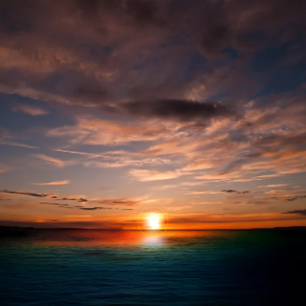 抽象的な性質の背景に日没、雲 — ストックベクタ