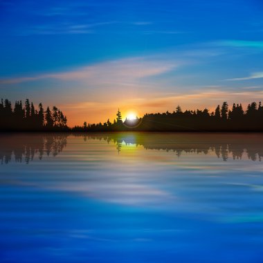 forest lake ile arka plan