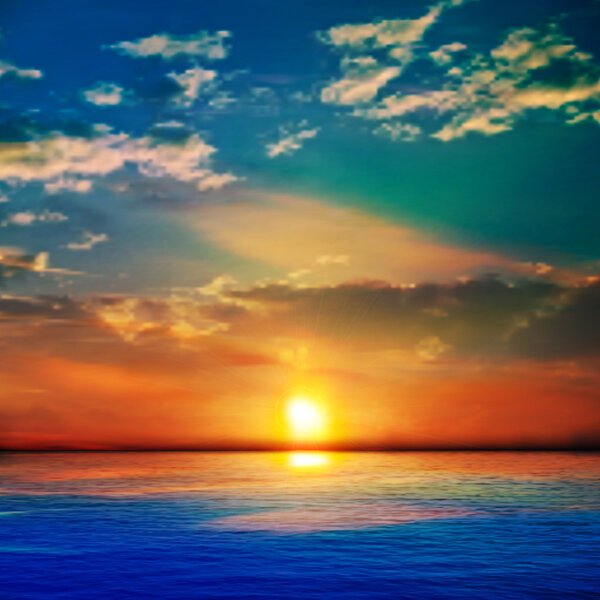 абстрактный голубой фон природы с морской неопределенностью и облаками
