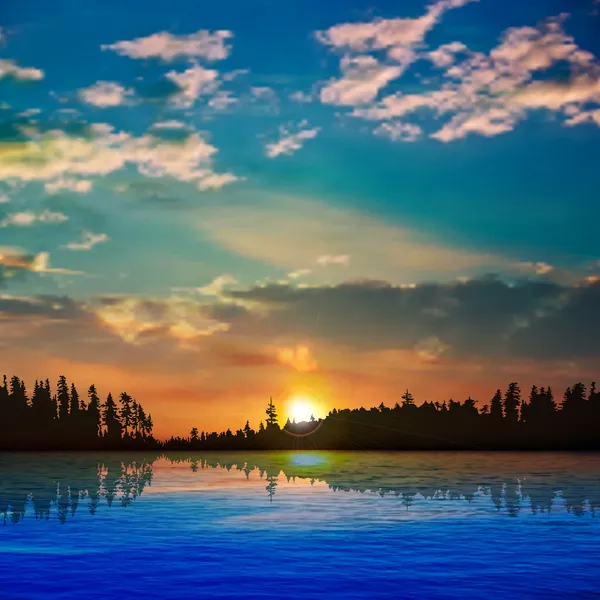 forest lake ile arka plan