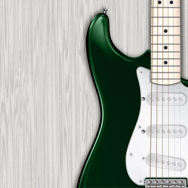Абстрактний гранжевий дерев'яний фон з електричною гітарою — стоковий вектор