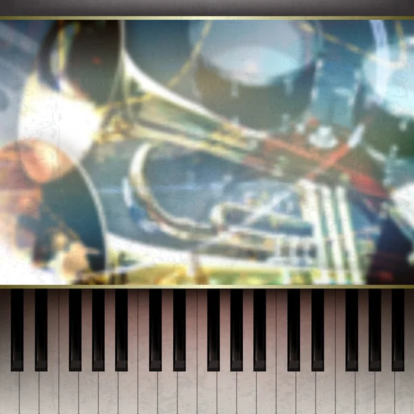 Abstraktní grunge pozadí s klavírem na hnědé — Stockový vektor
