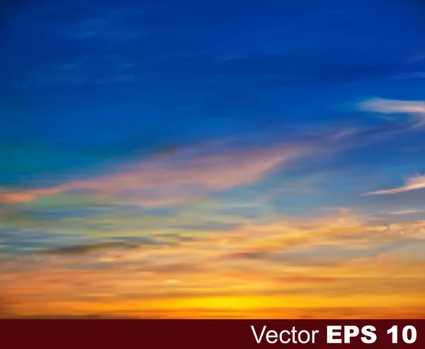 Abstrakt natur bakgrund med solnedgång och moln — Stock vektor
