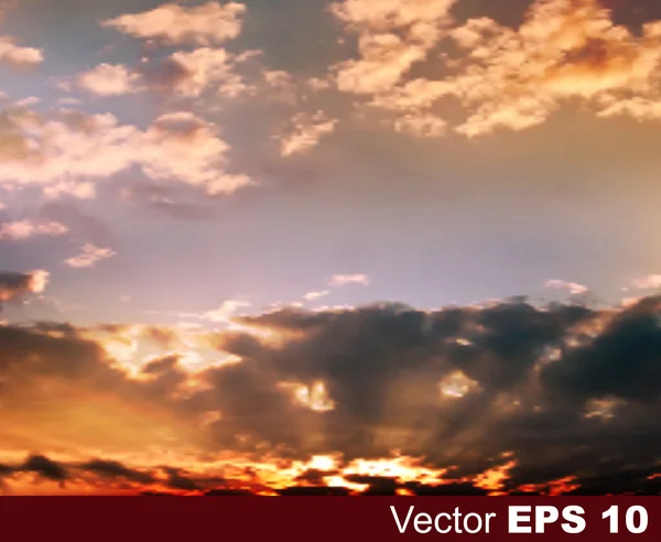 Absztrakt jellegű háttérrel, naplemente és a felhők — Stock Vector