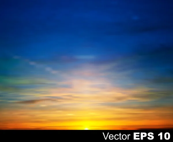 Fundo abstrato da natureza com por do sol e nuvens — Vetor de Stock