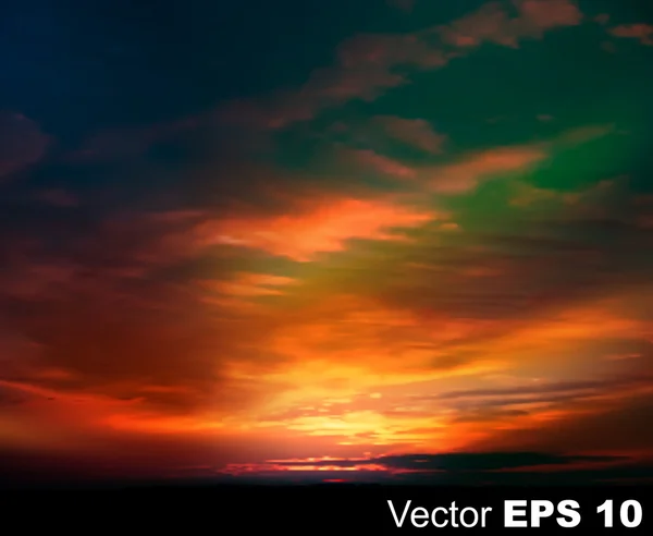 Abstrakt natur himmel bakgrund med soluppgång — Stock vektor