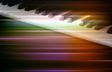 Büyük piyano tuşlarıyla soyut koyu bulanık müzik arkaplanı