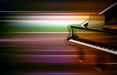 Büyük piyanolu soyut koyu bulanık müzik arkaplanı