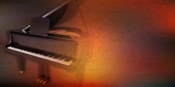 Kahverengi Üzerinde Kuyruklu Piyano Olan Soyut Arkaplan — Stok Vektör