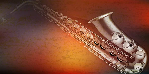 Fundo Abstrato Com Saxofone Marrom —  Vetores de Stock