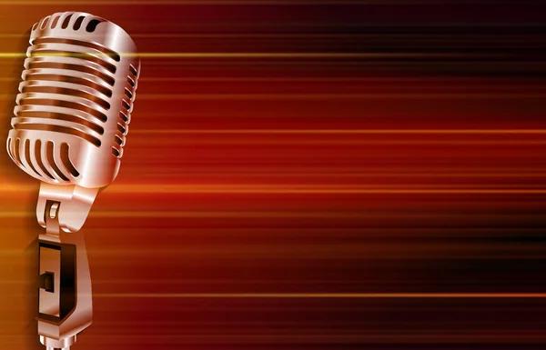 Abstrakcyjne Rozmyte Tło Muzyczne Mikrofonem Retro Czerwonym — Wektor stockowy
