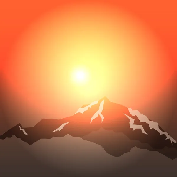 Morgon i bergen — Stock vektor