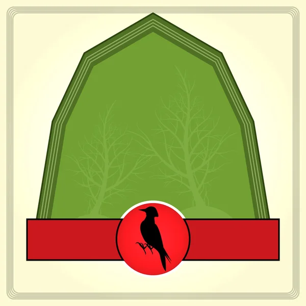 Лейбл Woodpecker — стоковый вектор