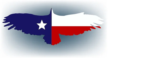鹰德克萨斯州旗 — 图库矢量图片