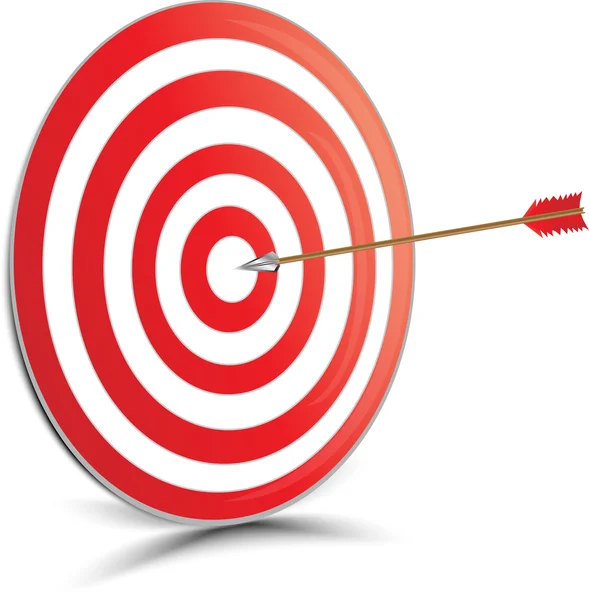 Arrow fly  on the target, — Stock Vector