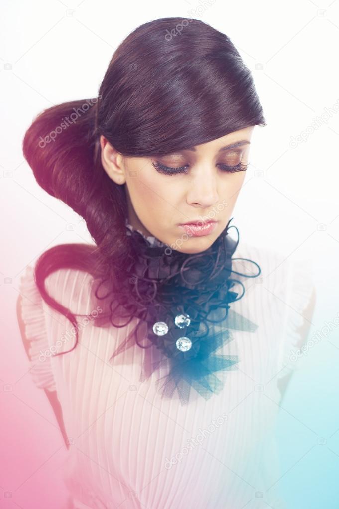 Lady with stylish hairdo