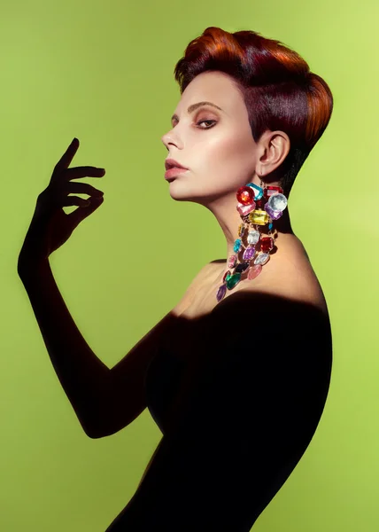 Senhora com penteado elegante — Fotografia de Stock