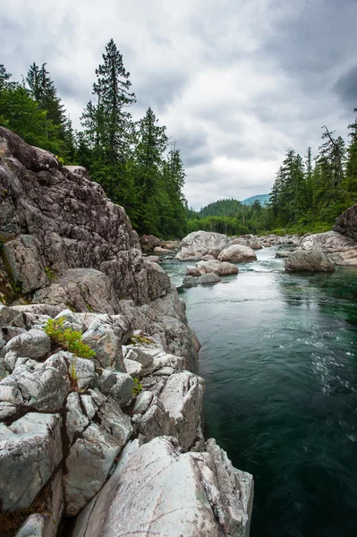 Kleiner Fluss auf utton pass, vancouver island — Stockfoto