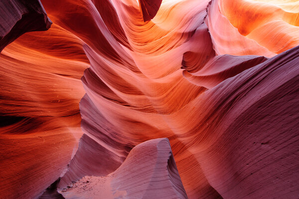 Glowing passage in lower Antelope canyon