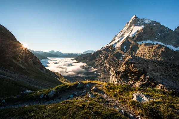 Matterhorn from Schoenbiel mountain hut — Stock Photo, Image