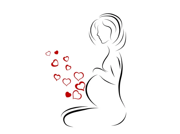 Femme enceinte — Image vectorielle