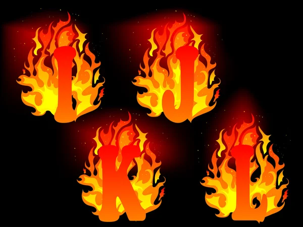 Lettere brucianti — Vettoriale Stock