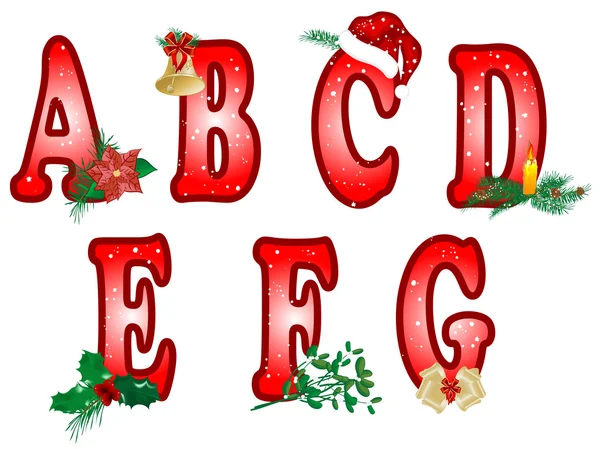 Christmas alphabet — Stock Vector